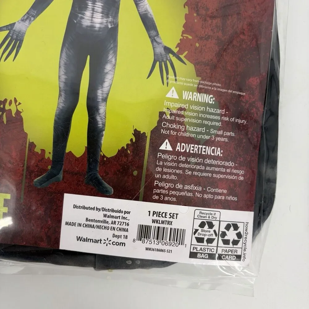 MorphCostumes The Rake Kids Costume XL 14-16 Boy Gray Skinsuit Halloween 1 Pc